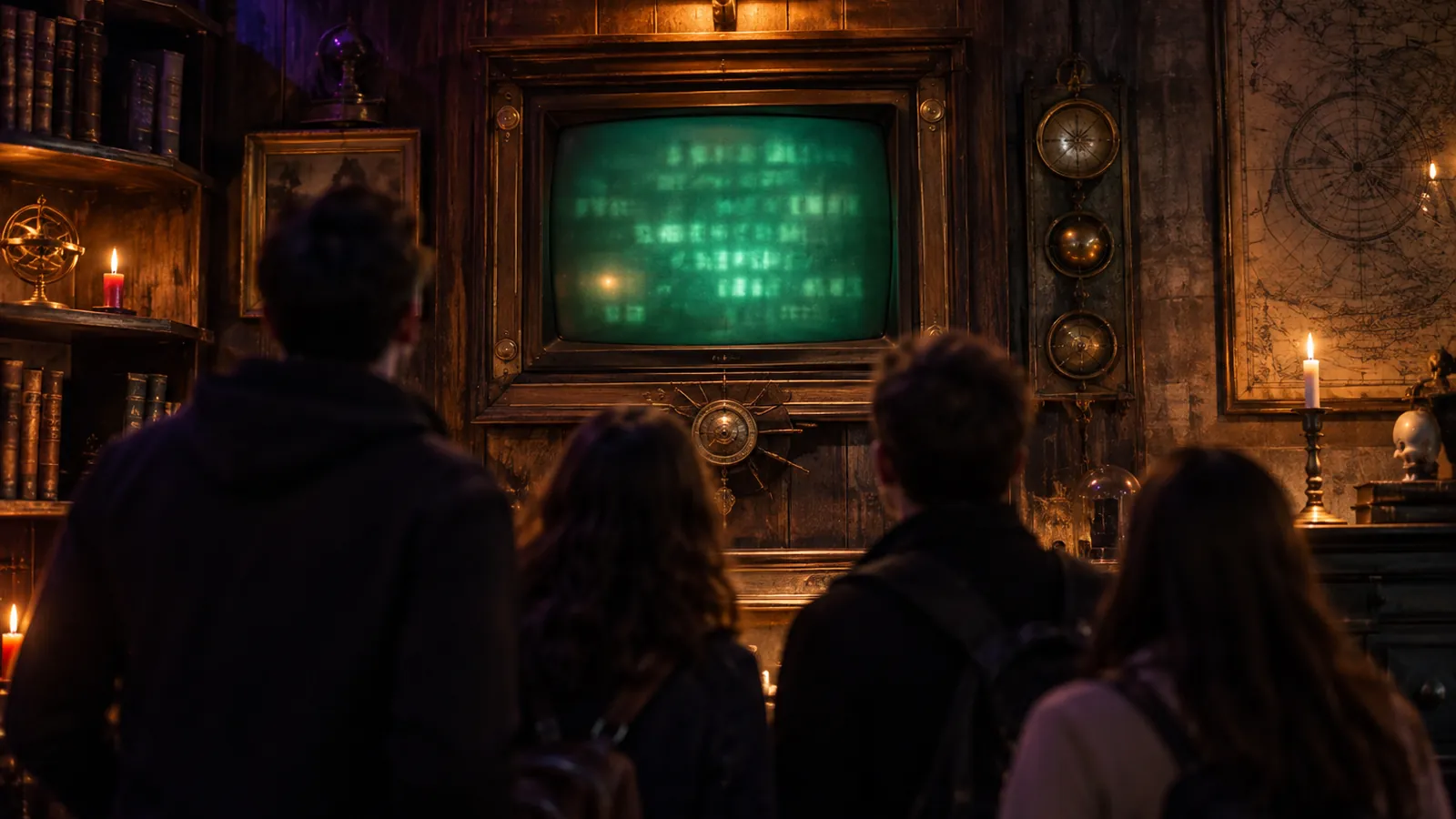 Écran lumineux au mur délivrant des indices en escape game
