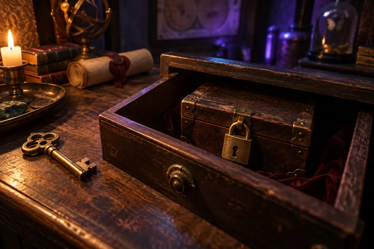 Clé et tiroir ouvert illustrant l’enchaînement des énigmes, cœur du fonctionnement d’un escape game