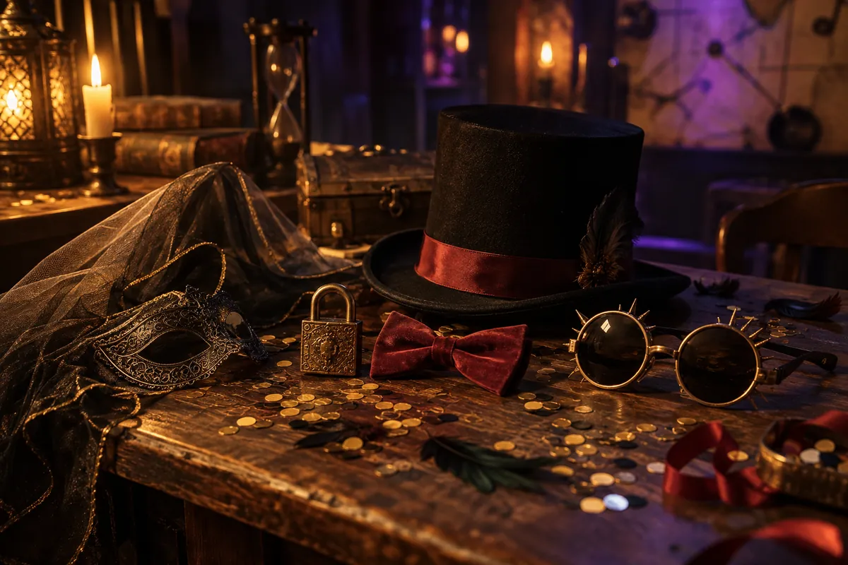 Accessoires de déguisement prêts pour un escape game EVJF ou EVG
