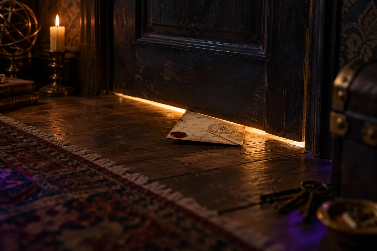 Carte glissée sous une porte, une façon de recevoir des indices en escape game