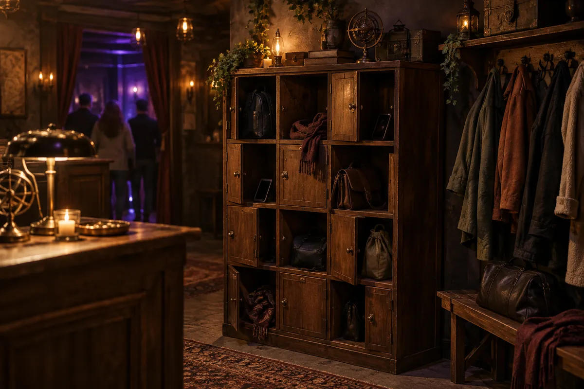 Casiers pour ranger ses affaires avant de commencer un premier escape game
