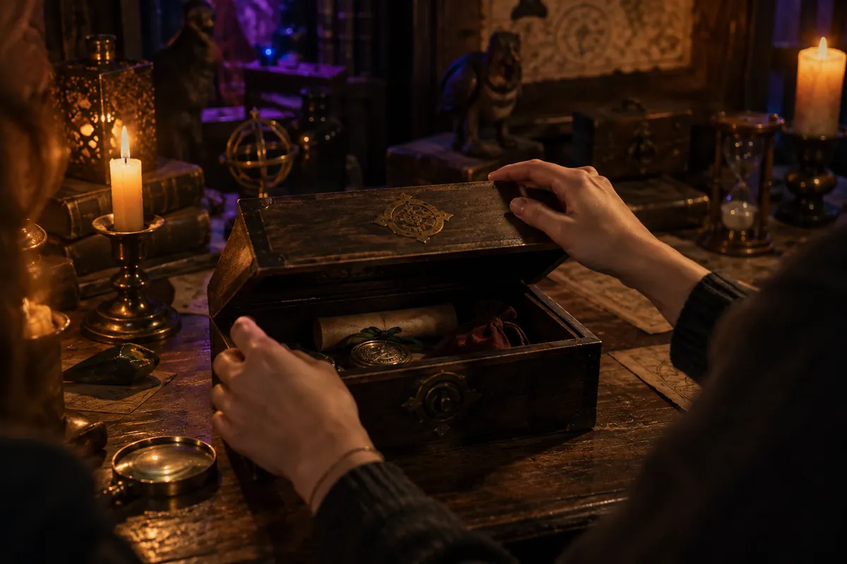 Mains qui découvrent une première boîte pendant un premier escape game